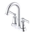 Product Image of Northerly 2 Handle Centerset Bathroom Sink Faucet w/ 50/50 Touch-Down Drain (Chrome), D307079