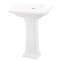 Product Image of Logan Square Petite Pedestal Bathroom Sink Top 24.25"x20.13" 8"CC, Pedestal Not Included (White), G0012559