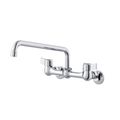 Product Image of Classics 2 Handle Wall Mount Kitchen Faucet w/ Metal Handles and 12" Swing Spout (Chrome), G0042630