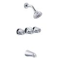 Product Image of Classics 3 Handle Sliding Sleeve Escutcheon Tub & Shower Fitting w/ Sweat Connections & Threaded Spout (Chrome), G004803183
