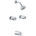 Product Image of Classics 2 Handle Sliding Sleeve Escutcheon Tub & Shower Fitting w/ Threaded Diverter Spout (Chrome), G0048720