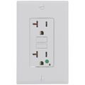 Product Image of SmartlockPro Extra Heavy-Duty Hospital Grade GFCI Receptacle w/ Wall Plate, 2P, 20A, NEMA 5-20R - White (125V)