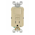 Product Image of Self-test SmartlockPro Tamper Resistant GFCI Receptacle with Switch Combo, 15A, NEMA 5-15R - Ivory (125V)