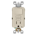 Product Image of Self-test SmartlockPro Tamper Resistant GFCI Receptacle with Switch Combo, 15A, NEMA 5-15R - Light Almond (125V)