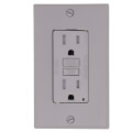 Product Image of SmartlockPro Tamper-Resistant Self-Test GFCI Receptacle w/ Wall Plate, 2P, 15A, NEMA 5-15R - Gray (125V)