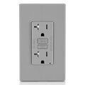 Product Image of SmartlockPro Slim Tamper-Resistant Self-Test GFCI Receptacle w/ Wall Plate  - Gray (125V)