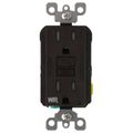 Product Image of 15A GFCI Weather-Resistant Outlet, Self Test, Tamper-Resistant w/ LED Indicator Light - Brown