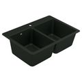 Product Image of 33" X 22" Granite Double Bowl Equal Dual Mount Sink, GGB3028B