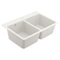 Product Image of 33" Wide X 9" Granite Equal Double Bowl Dual Mount Sink, GGW3028B