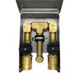 Product Image of Double Gas Plug with 1/2" Rear NPT Inlet x 2 x 1/2" Quick Disconnect Outlets