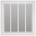 Product Image of 20" x 20" (Wall Opening Size) Steel Lanced Filter Grille w/ R6 Insulation, 1/2" Fin Spacing  (White)