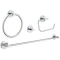 Product Image of 4-In-1 Accessory Set, Towel Ring, 24" Towel Bar, Robe Hook, Toilet Paper Holder (Chrome), 40823001