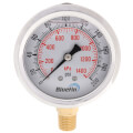Product Image of 2.5" Stainless Steel Liquid Filled Gauge, Bottom Mount, w/ Brass Internals (0-200 PSI)