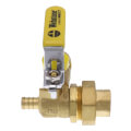 Product Image of 1-1/4" PEX Crimp x FNPT Union Pro-Pal Ball Valve w/ Drain & Reversible Handle (Lead Free)
