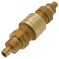 1/2" F1960 PEX Forged DZR Brass In-Line Spring Loaded Check Valve w/ Dual Union Ends (Lead Free)