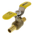 Product Image of 1/2" PEX Crimp Brass Ball Valve w/ Stainless Steel Wing Style "T" Handle & Adjustable Packing Gland