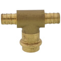1/2" PEX Crimp × PEX Crimp × Press Brass Transition Tee (LF)