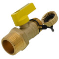 Product Image of 1" MIP x 3/4" Hose Pro-Pal Add-A-Drain Full Port DZR Brass Ball Valve w/ Cap