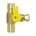 Product Image of 3/8" OD Compression x 3/4" F1960 PEX Pro-Pal T-Valve Full Port Forged DZR Brass Ball Valve w/ Integrated Tee Fitting, Adjustable Packing Gland & Reversible Handle (LF)