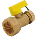 Product Image of 1" FIP x 3/4" Hose Pro-Pal Add-A-Drain Full Port DZR Brass Ball Valve w/ Cap