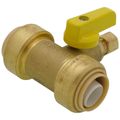 Product Image of 1/4" OD Compression x 3/4" Push Run Pro-Pal T-Valve Full Port Forged DZR Brass Ball Valve w/ Integrated Tee Fitting, Adjustable Packing Gland & Reversible Handle (LF)