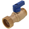 Product Image of 1" Straight Union Brass Ball Valve w/ Check, Blue Handle, G1 Union x G1 Thread (Lead Free)