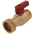 Product Image of 1" Straight Union Brass Ball Valve w/ Check, Red Handle, G1 Union x G1 Thread (Lead Free)
