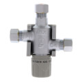 Product Image of 3/8" Compression Chrome Plated Brass Thermostatic Mixing Valve w/ Check (Lead Free)