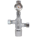 Product Image of 3/8" Compression Chrome Plated LF Brass Thermostatic Mixing Valve w/ Check & Gauge (Lead Free)