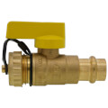 Product Image of 1-1/4" Press x 3/4" Hose Pro-Pal Add-A-Drain Full Port DZR Brass Ball Valve w/ Cap