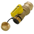 Product Image of 1" Press x 3/4" Hose Pro-Pal Add-A-Drain Full Port DZR Brass Ball Valve w/ Cap
