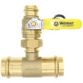 Product Image of 1" x 1-1/2" Press T-Union Full Port Ball Drain Valve (Lead Free)