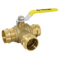 Product Image of 2" Press 3-Way DZR Brass Ball Valve w/ L-Port (Lead Free)