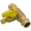 Product Image of 1/4" OD Compression x 1/2" Press Run Pro-Pal T-Valve Full Port Forged DZR Brass Ball Valve w/ Integrated Tee Fitting, Adjustable Packing Gland & Reversible Handle (LF)