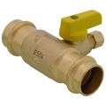 Product Image of 1/4" OD Compression x 3/4" Press Run Pro-Pal T-Valve Full Port Forged DZR Brass Ball Valve w/ Integrated Tee Fitting, Adjustable Packing Gland & Reversible Handle (LF)