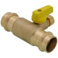 Product Image of 3/8" OD Compression x 3/4" Press Run Pro-Pal T-Valve Full Port Forged DZR Brass Ball Valve w/ Integrated Tee Fitting, Adjustable Packing Gland & Reversible Handle (LF)