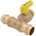 Product Image of 3/4" Pro-Pal Press Full Port T-Drain Ball Valve w/ Hi-Flow Hose Drain (Lead Free)