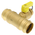 Product Image of 1-1/4" Pro-Pal Press Full Port T-Drain Ball Valve w/ Hi-Flow Hose Drain (Lead Free)