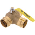 Product Image of 2" Press 3-Way DZR Brass T-Flow Ball Valve (Lead Free)