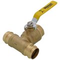 Product Image of 1-1/4" FIP x 1-1/4" Press Run Pro-Pal T-Valve Full Port Forged DZR Brass Ball Valve w/ Integrated Tee Fitting, Adjustable Packing Gland & Reversible Handle (LF)