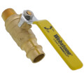 Product Image of 1-1/2" Press x MIP Full Port Forged DZR Brass Ball Valve w/ Reversible Handle & Adjustable Packing Gland (Lead Free)