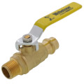 Product Image of 1/2" Press x MIP Full Port Forged DZR Brass Ball Valve w/ Reversible Handle & Adjustable Packing Gland (Lead Free)