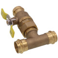 Product Image of 1" x 1-1/2" Press T-Union Full Port Ball Valve (Lead Free)