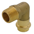 Product Image of 1/2" Copper Press x MIP Forged DZR Brass Transition Elbow (Lead Free)