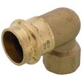 Product Image of 3/4" Copper Press x 1/2" FIP Forged DZR Brass Transition Elbow (Lead Free)