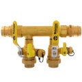 Product Image of 1-1/4" Press Run x 1" Hydro-Core Double Ball Drain Manifold Kit w/ (2) 3/4" IPS Unions