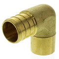 Product Image of 3/4" PEX x 1/2" Copper Pipe Brass Elbow (Lead Free)
