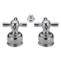 Product Image of Chrome Metal Cross Handle Set for Bar/Prep, Bidet, Lavatory, Kitchen Faucets (Pack of 2), H26