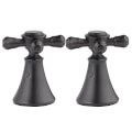 Product Image of Venetian Bronze Metal Cross Handle Set for Bar/Prep, Bidet, Lavatory & Kitchen Faucets (Pack of 2), H295RB