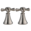 Product Image of Stainless Metal Cross Handle Set for Bar/Prep, Bidet, Lavatory & Kitchen Faucets (Pack of 2), H295SS